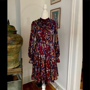 & Other Stories Burgundy Paisley Dress